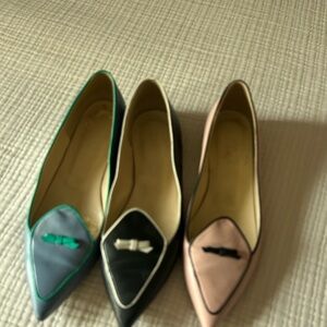 J.Crew flat loafers with colored trim size 9